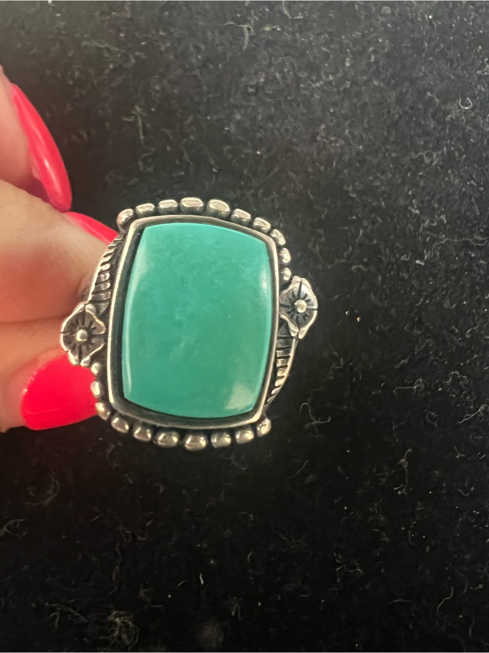 Waldeck Johnson vintage Sterling silver turquoise ring.